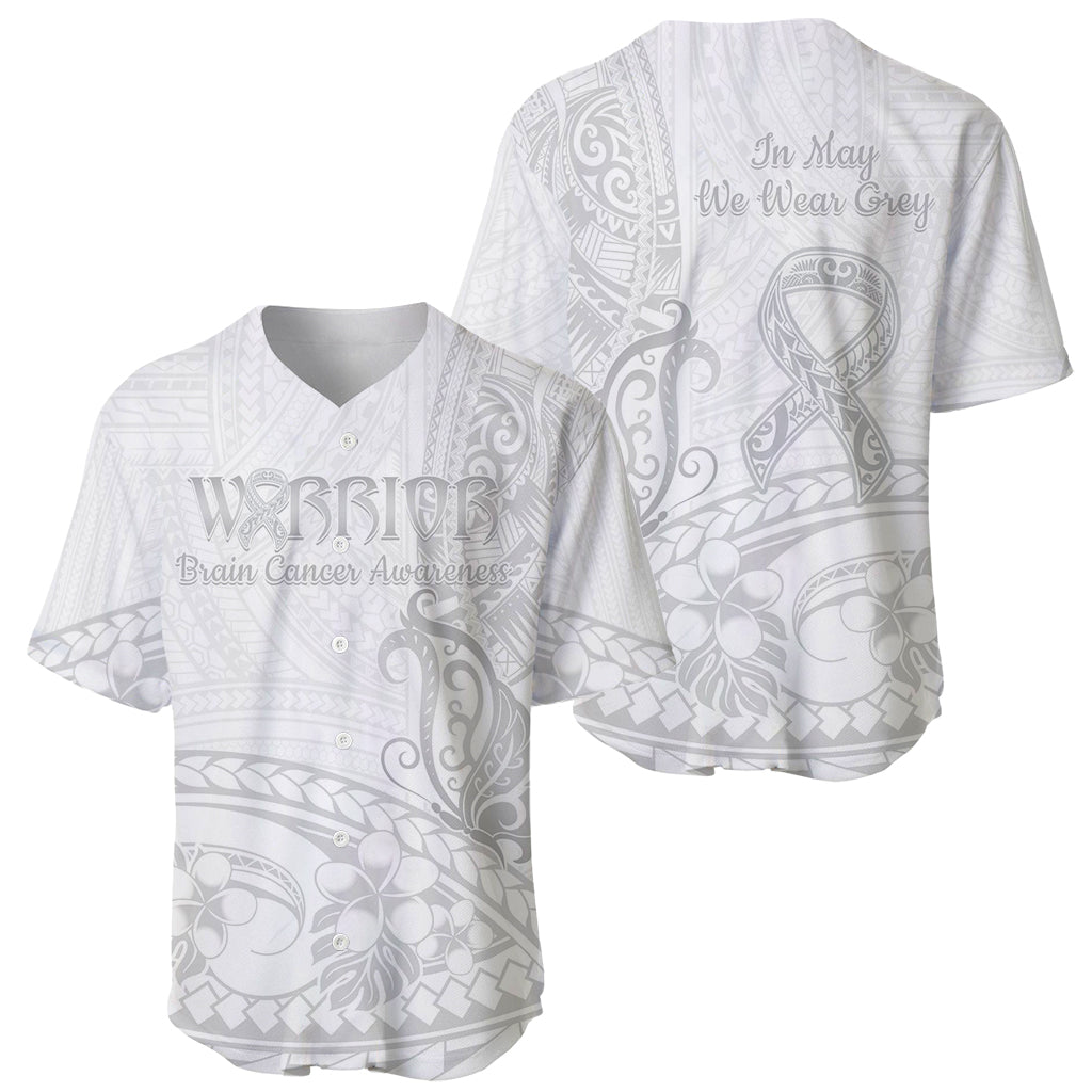 Polynesia Brain Cancer Awareness Baseball Jersey In May We Wear Grey
