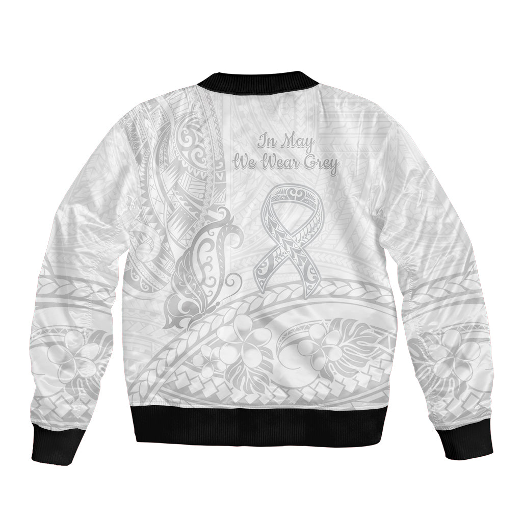 Polynesia Brain Cancer Awareness Bomber Jacket In May We Wear Grey