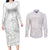 Polynesia Brain Cancer Awareness Couples Matching Long Sleeve Bodycon Dress and Long Sleeve Button Shirt In May We Wear Grey