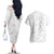 Polynesia Brain Cancer Awareness Couples Matching Off The Shoulder Long Sleeve Dress and Hawaiian Shirt In May We Wear Grey
