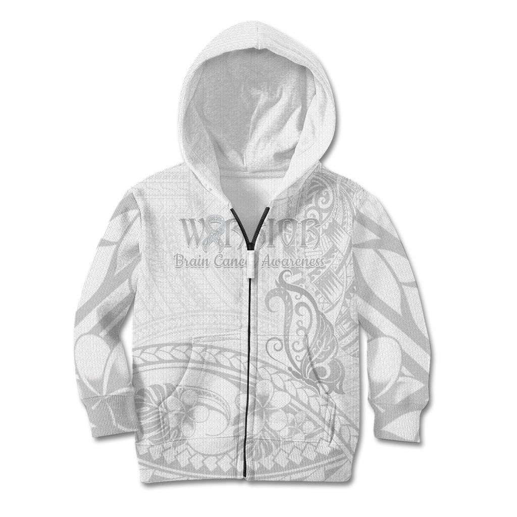 Polynesia Brain Cancer Awareness Kid Hoodie In May We Wear Grey