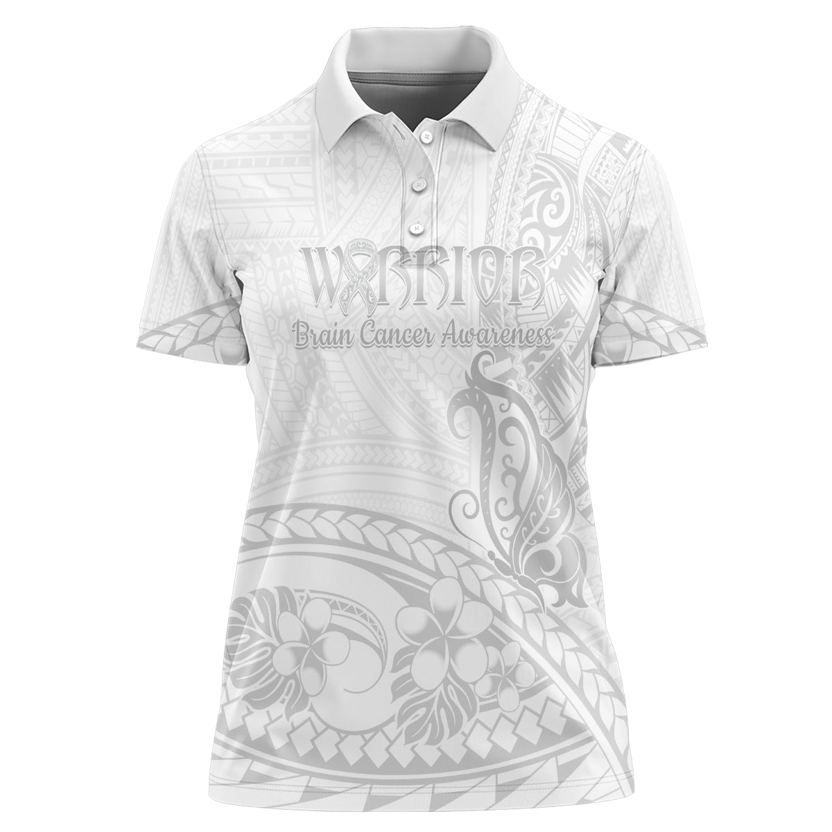 Polynesia Brain Cancer Awareness Women Polo Shirt In May We Wear Grey