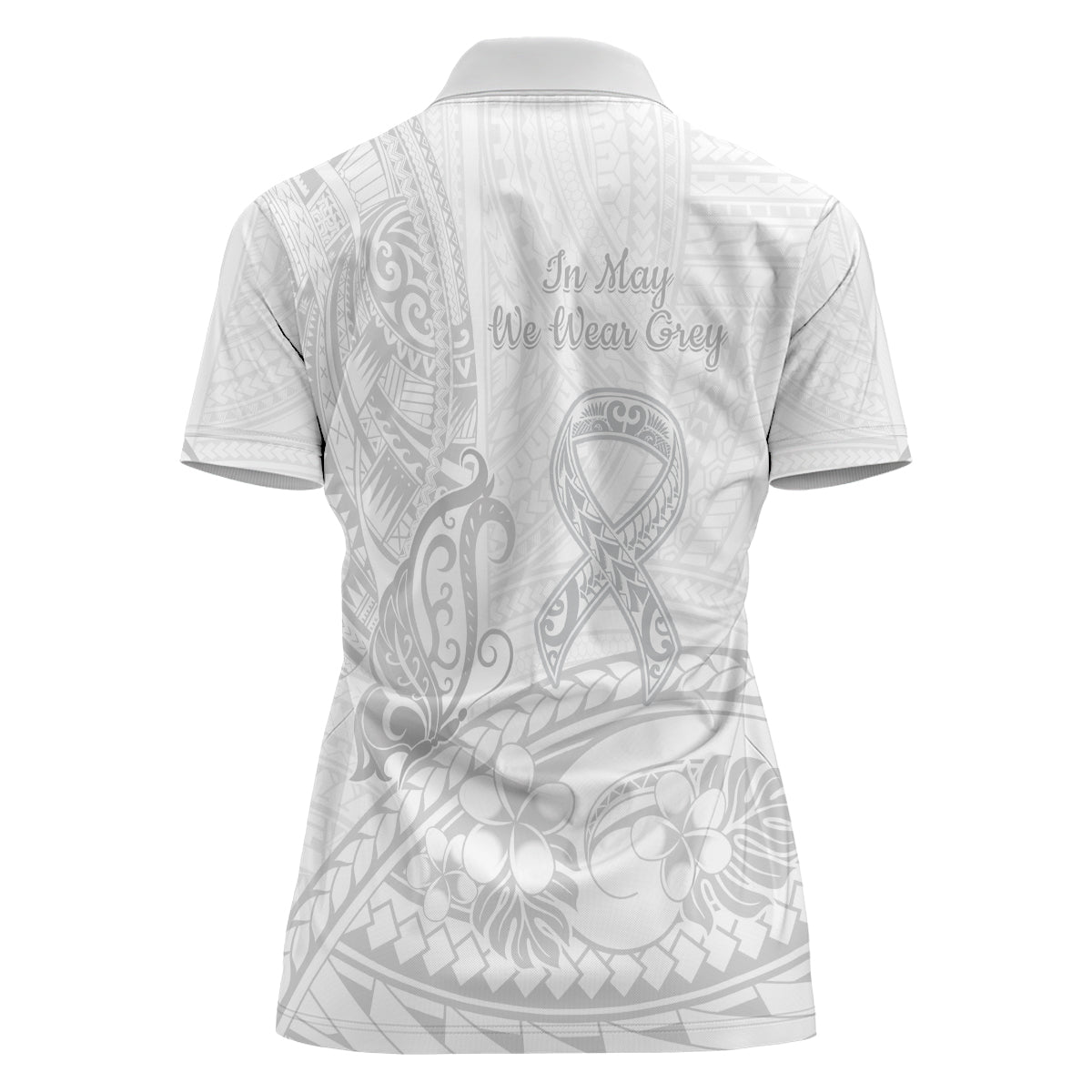 Polynesia Brain Cancer Awareness Women Polo Shirt In May We Wear Grey