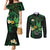 Polynesia Mental Health Awareness Couples Matching Mermaid Dress and Long Sleeve Button Shirt Green Ribbon Be Kind To Your Mind