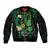 Polynesia Mental Health Awareness Sleeve Zip Bomber Jacket Green Ribbon Be Kind To Your Mind