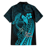 Polynesia World Ovarian Cancer Day Family Matching Off Shoulder Short Dress and Hawaiian Shirt You Matter Polynesian Women LT14 - Polynesian Pride
