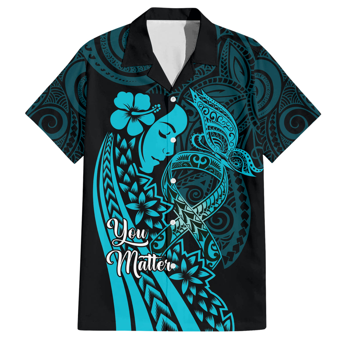 Polynesia World Ovarian Cancer Day Hawaiian Shirt You Matter Polynesian Women