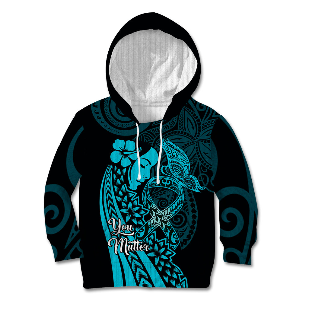 Polynesia World Ovarian Cancer Day Kid Hoodie You Matter Polynesian Women