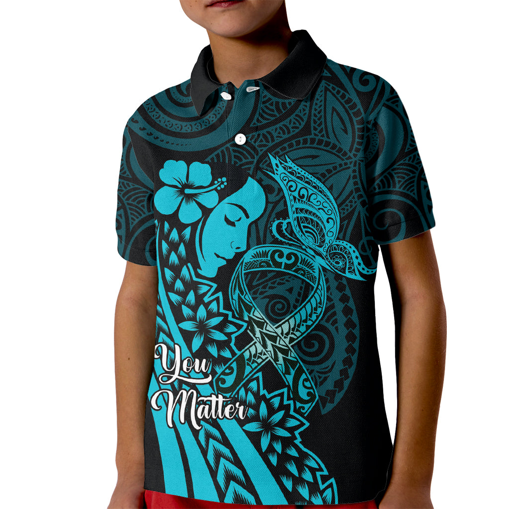 Polynesia World Ovarian Cancer Day Kid Polo Shirt You Matter Polynesian Women