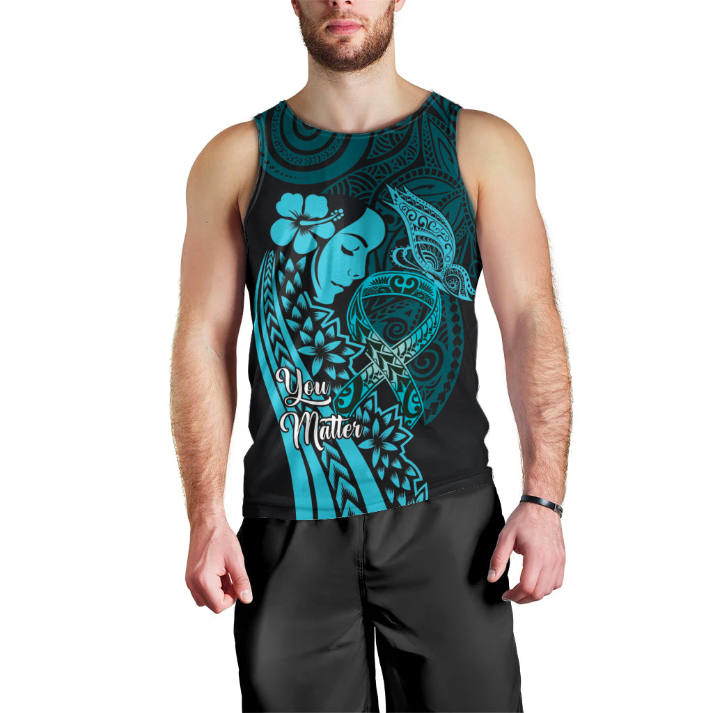 Polynesia World Ovarian Cancer Day Men Tank Top You Matter Polynesian Women LT14 - Polynesian Pride