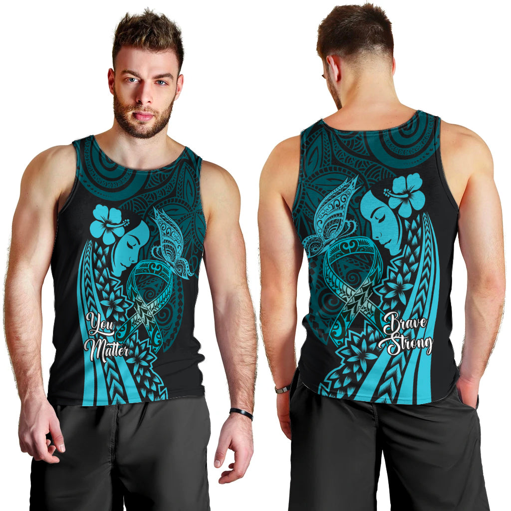 Polynesia World Ovarian Cancer Day Men Tank Top You Matter Polynesian Women LT14 - Polynesian Pride