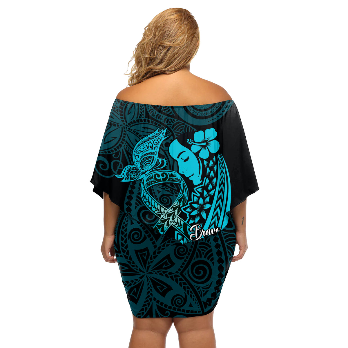 Polynesia World Ovarian Cancer Day Off Shoulder Short Dress You Matter Polynesian Women