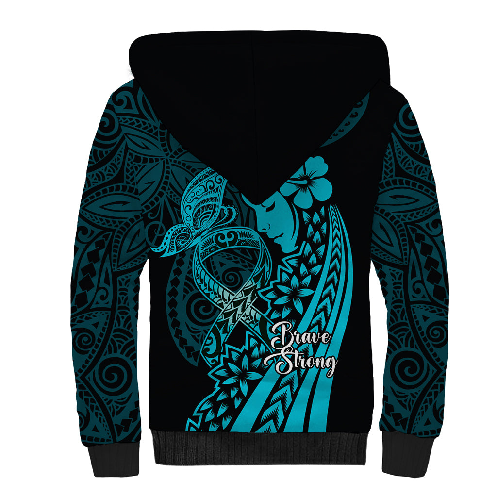Polynesia World Ovarian Cancer Day Sherpa Hoodie You Matter Polynesian Women