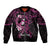 Polynesia Breast Cancer Awareness Bomber Jacket Pink Ribbon No One Fights Alone - Black