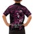 Polynesia Breast Cancer Awareness Family Matching Puletasi and Hawaiian Shirt Pink Ribbon No One Fights Alone - Black