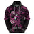 Polynesia Breast Cancer Awareness Hoodie Pink Ribbon No One Fights Alone - Black