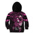 Polynesia Breast Cancer Awareness Kid Hoodie Pink Ribbon No One Fights Alone - Black