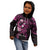 Polynesia Breast Cancer Awareness Kid Hoodie Pink Ribbon No One Fights Alone - Black