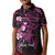 Polynesia Breast Cancer Awareness Kid Polo Shirt Pink Ribbon No One Fights Alone - Black