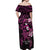 Polynesia Breast Cancer Awareness Off Shoulder Maxi Dress Pink Ribbon No One Fights Alone - Black