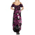 Polynesia Breast Cancer Awareness Summer Maxi Dress Pink Ribbon No One Fights Alone - Black