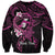 Polynesia Breast Cancer Awareness Sweatshirt Pink Ribbon No One Fights Alone - Black