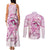 Polynesia Breast Cancer Awareness Couples Matching Tank Maxi Dress and Long Sleeve Button Shirt Pink Ribbon No One Fights Alone - White