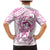 Polynesia Breast Cancer Awareness Family Matching Mermaid Dress and Hawaiian Shirt Pink Ribbon No One Fights Alone - White