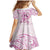 Polynesia Breast Cancer Awareness Family Matching Mermaid Dress and Hawaiian Shirt Pink Ribbon No One Fights Alone - White