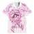 Polynesia Breast Cancer Awareness Family Matching Mermaid Dress and Hawaiian Shirt Pink Ribbon No One Fights Alone - White