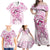 Polynesia Breast Cancer Awareness Family Matching Off Shoulder Maxi Dress and Hawaiian Shirt Pink Ribbon No One Fights Alone - White