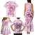 Polynesia Breast Cancer Awareness Family Matching Tank Maxi Dress and Hawaiian Shirt Pink Ribbon No One Fights Alone - White