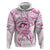 Polynesia Breast Cancer Awareness Hoodie Pink Ribbon No One Fights Alone - White