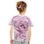 Polynesia Breast Cancer Awareness Kid T Shirt Pink Ribbon No One Fights Alone - White