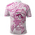 Polynesia Breast Cancer Awareness Polo Shirt Pink Ribbon No One Fights Alone - White