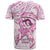 Polynesia Breast Cancer Awareness T Shirt Pink Ribbon No One Fights Alone - White