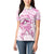 Polynesia Breast Cancer Awareness Women Polo Shirt Pink Ribbon No One Fights Alone - White