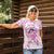 Polynesia Breast Cancer Awareness Women Polo Shirt Pink Ribbon No One Fights Alone - White