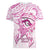 Polynesia Breast Cancer Awareness Women V-Neck T-Shirt Pink Ribbon No One Fights Alone - White