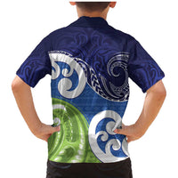 Southland New Zealand Family Matching Mermaid Dress and Hawaiian Shirt Maori Koru Flag Color LT14 - Polynesian Pride