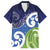 Southland New Zealand Family Matching Off The Shoulder Long Sleeve Dress and Hawaiian Shirt Maori Koru Flag Color