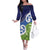 Southland New Zealand Family Matching Off The Shoulder Long Sleeve Dress and Hawaiian Shirt Maori Koru Flag Color