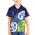 Southland New Zealand Family Matching Off The Shoulder Long Sleeve Dress and Hawaiian Shirt Maori Koru Flag Color