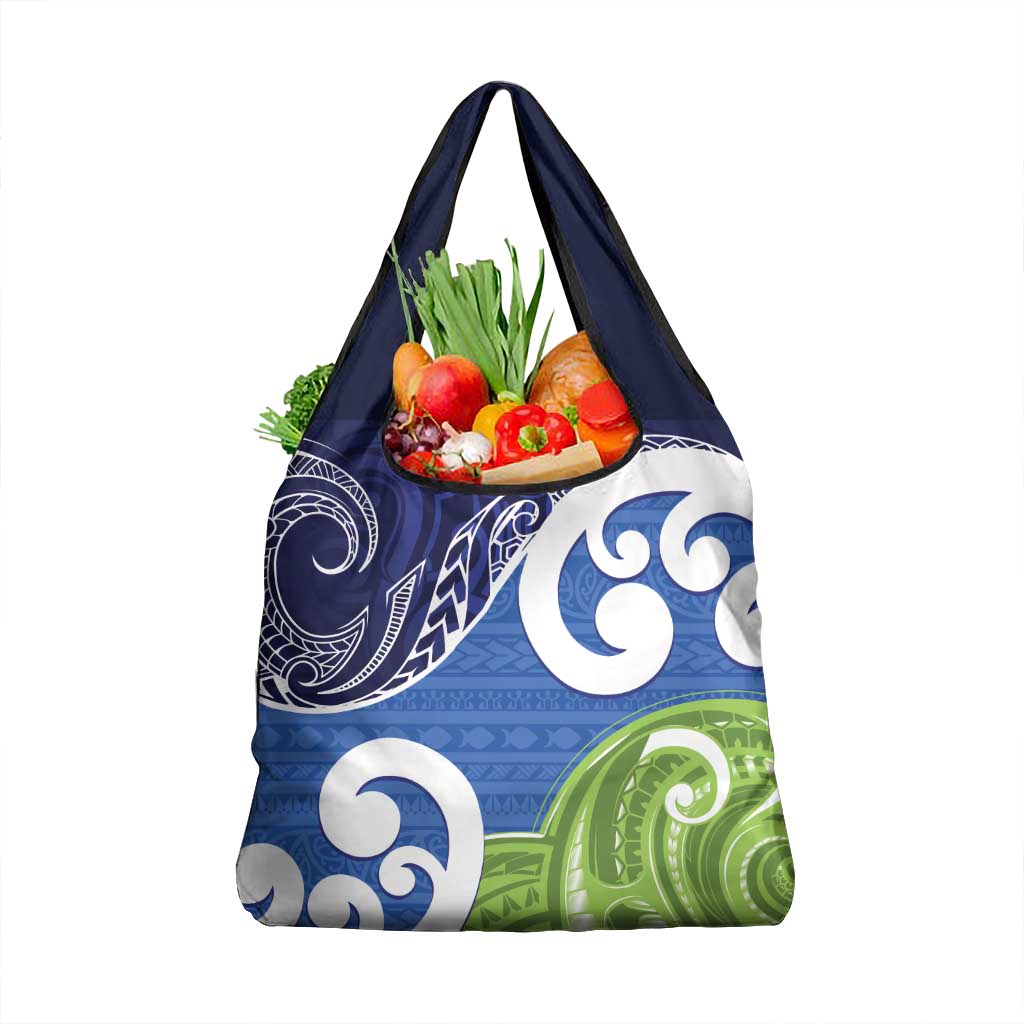 Southland New Zealand Grocery Bag Maori Koru Flag Color LT14 1-pack One Size Blue - Polynesian Pride