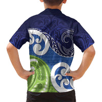 Southland New Zealand Kid Hawaiian Shirt Maori Koru Flag Color LT14 - Polynesian Pride
