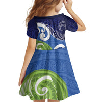 Southland New Zealand Kid Short Sleeve Dress Maori Koru Flag Color
