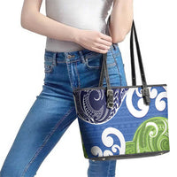 Southland New Zealand Leather Tote Bag Maori Koru Flag Color LT14 - Polynesian Pride