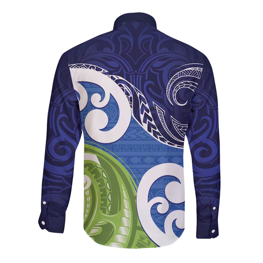 Southland New Zealand Long Sleeve Button Shirt Maori Koru Flag Color LT14 - Polynesian Pride