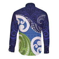 Southland New Zealand Long Sleeve Button Shirt Maori Koru Flag Color LT14 - Polynesian Pride