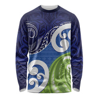Southland New Zealand Long Sleeve Shirt Maori Koru Flag Color LT14 Unisex Blue - Polynesian Pride